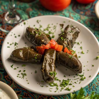 Stuffed grape leaves.