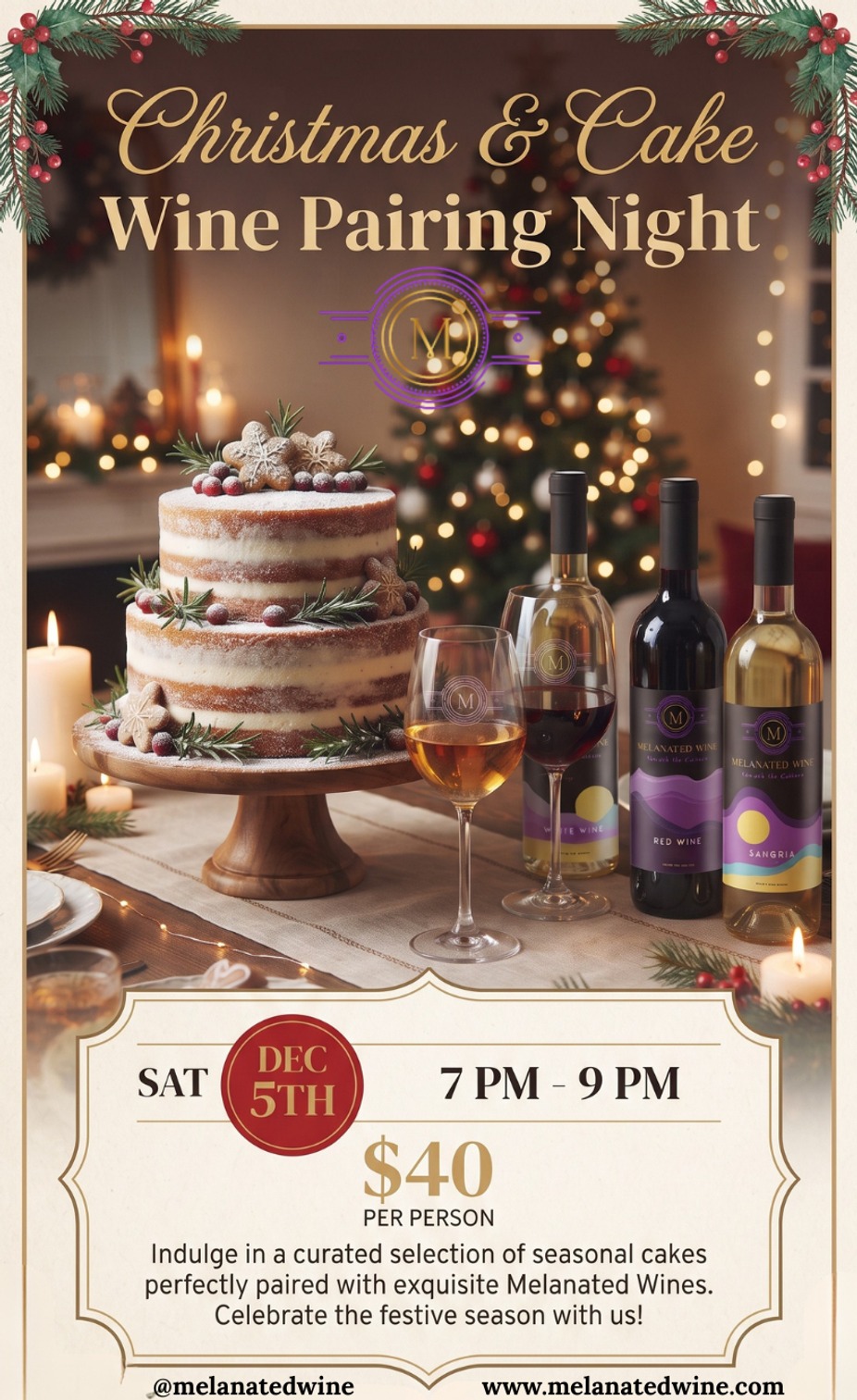 Christmas & Cake Wine Pairing Night! event photo