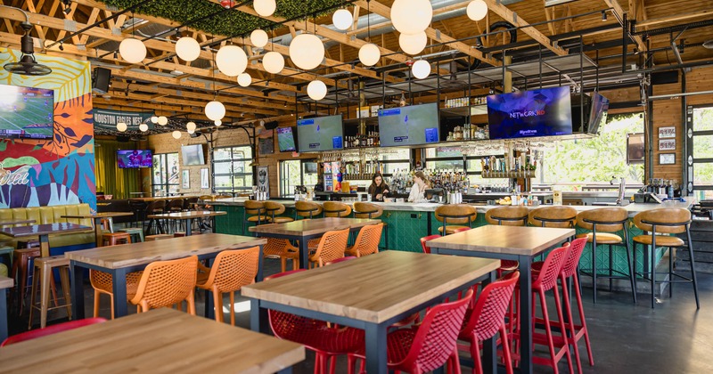 Interior, colorful chairs