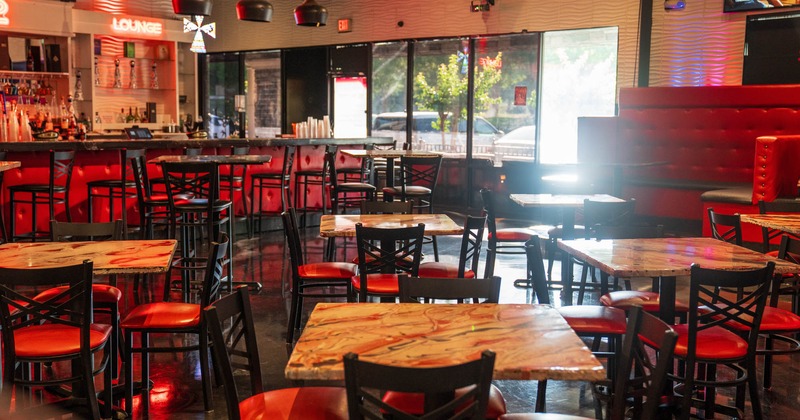 Interior, tables and chairs