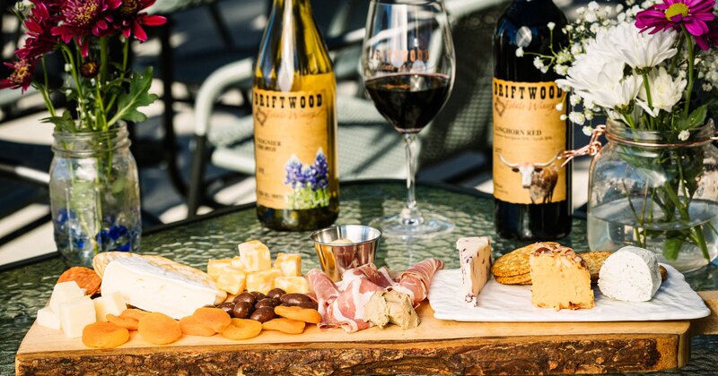 Wine and cheese sampler platter