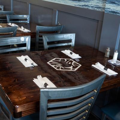 Dining table settings.