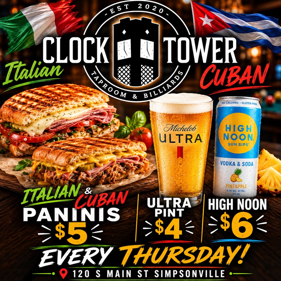 THURSDAY SPECIALS $5 Paninis, $4 Ultras, $6 High Noons event photo