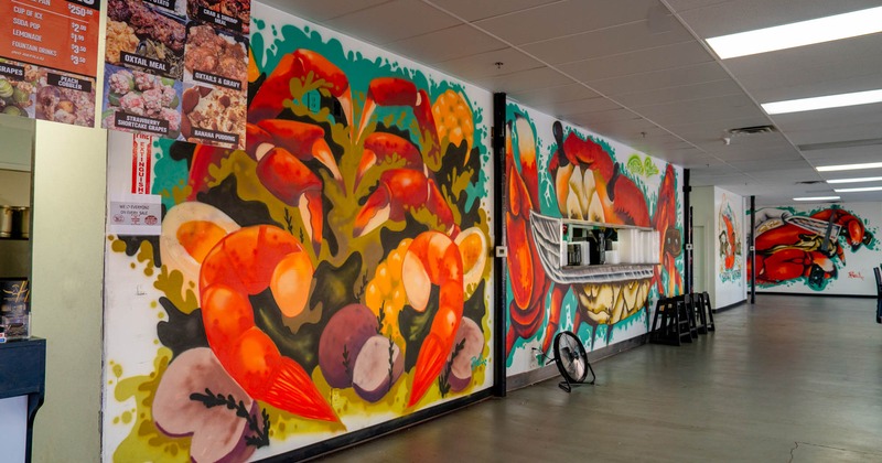 Colorful wall murals