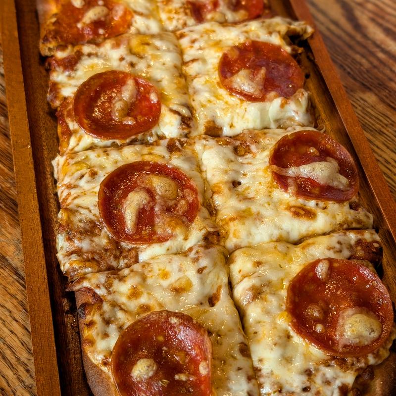 Pepperoni and cheese flatbread photo