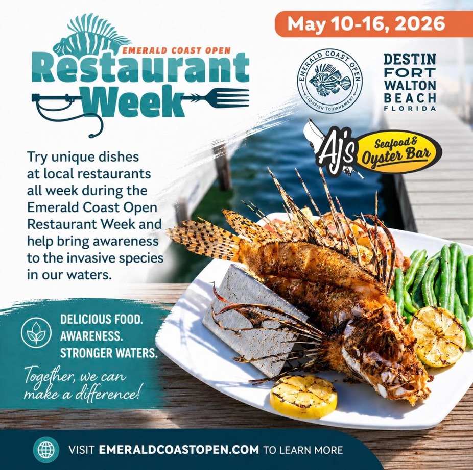 Emerald Coast Open Restaurant Week  - AJ's May 16th event photo