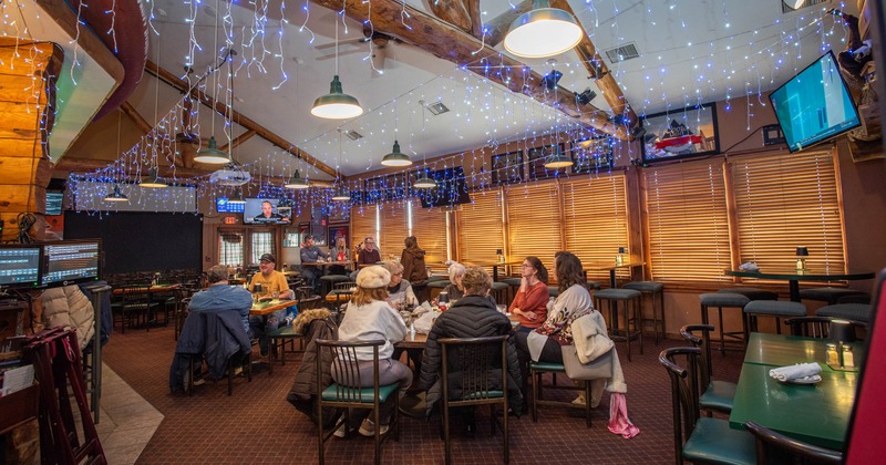 Interior, tables and chairs