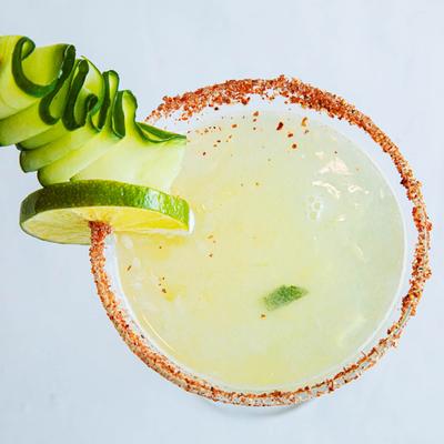 Grasshopper Martini cocktail, top view.