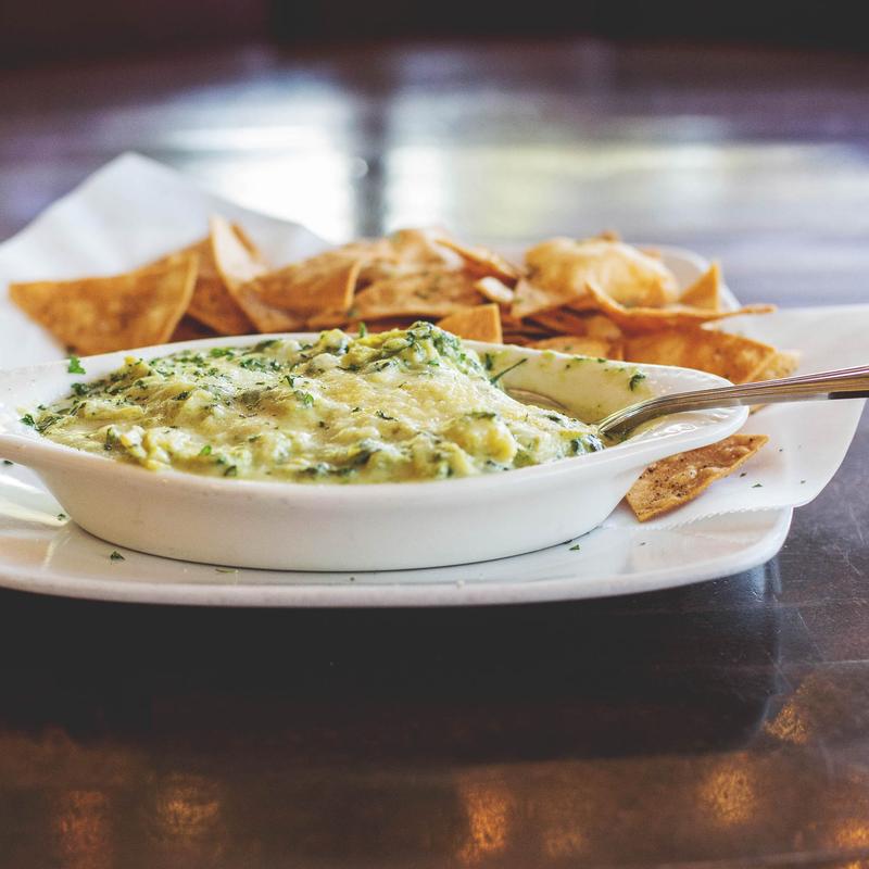 Hot Spinach and Artichoke Dip with Chips photo