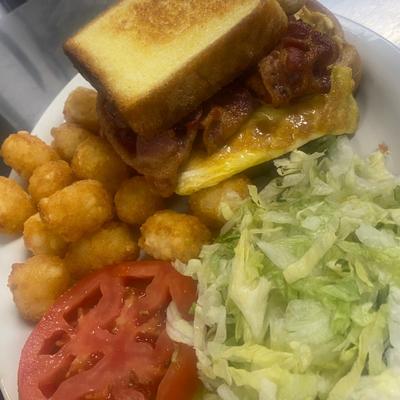 Bacon and egg sandwich.