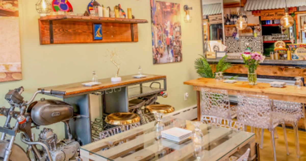 tables, motorcycle table, and bar