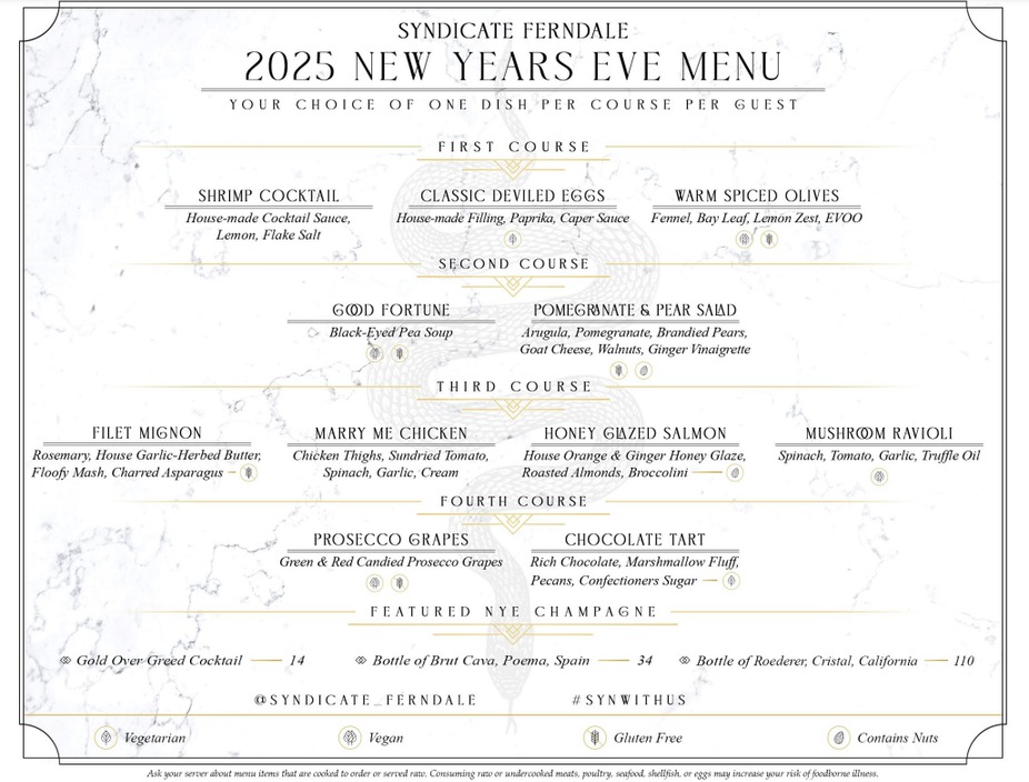 2025 NYE COURSED DINNER (8-10PM) event photo