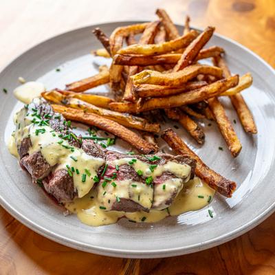 Served steak frites.
