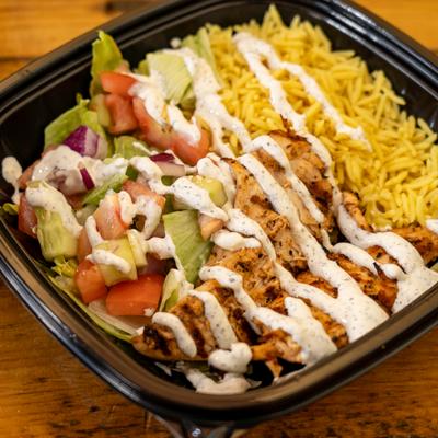 Chicken rice salad bowl.