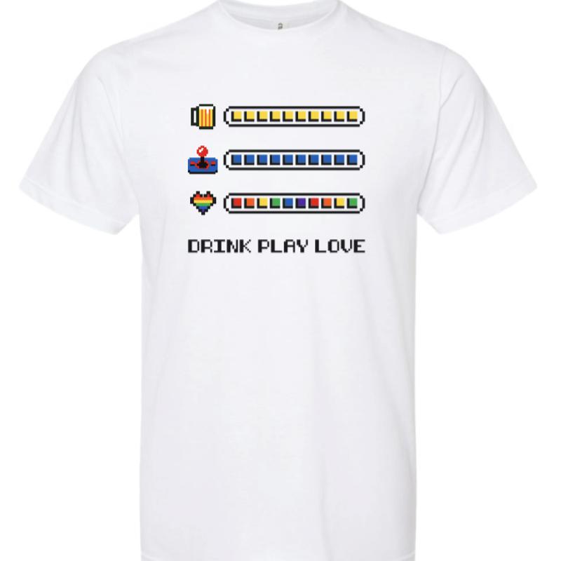 Drink, Play, Love Tee- White photo