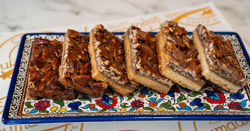 Plate of Almond Pecan Bars