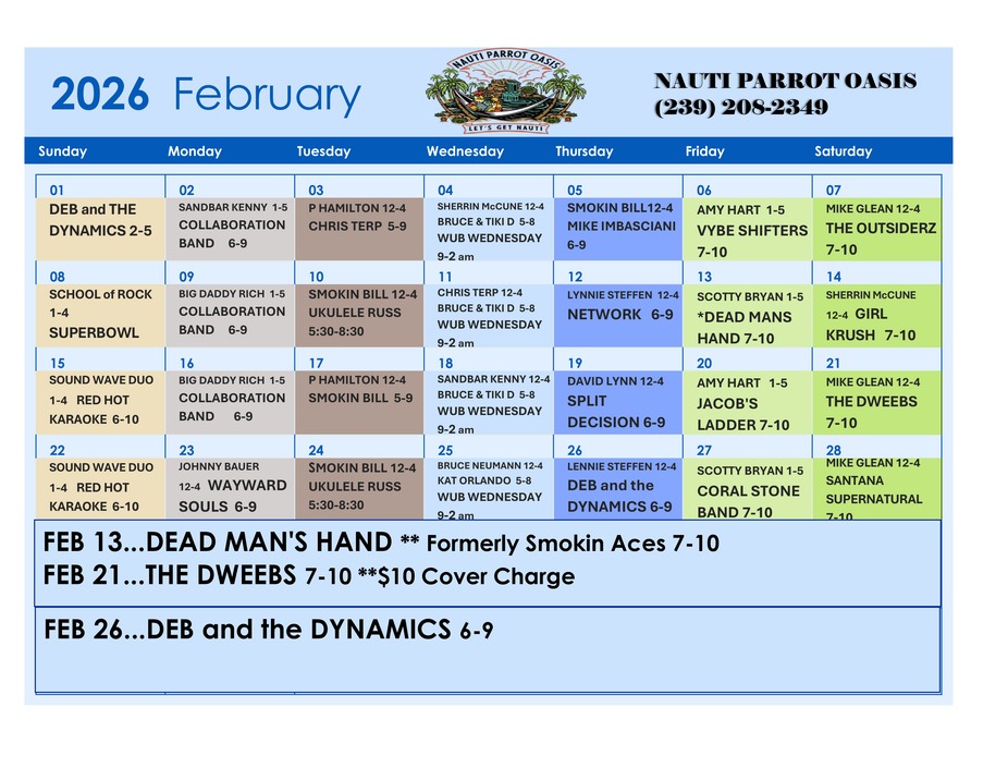 Oasis Events Calendar