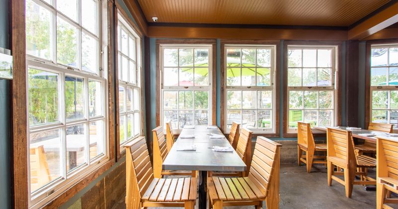 Interior, tables by the window