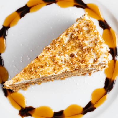 Carrot cake, top view.