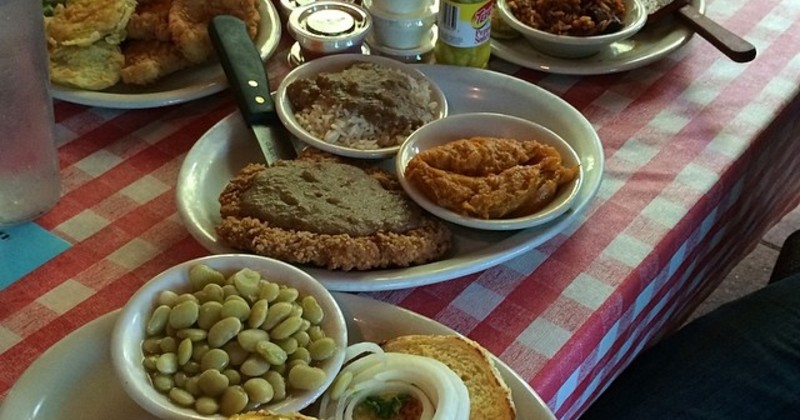 Different food displayed on the table