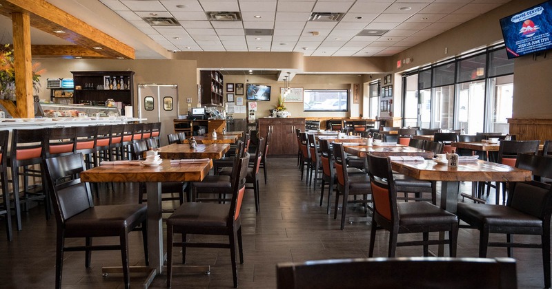 Interior, seating area, tableware