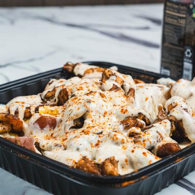 Cajun chicken and shrimp potatoes.