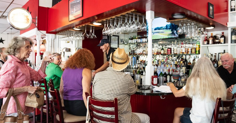Customers in bar area
