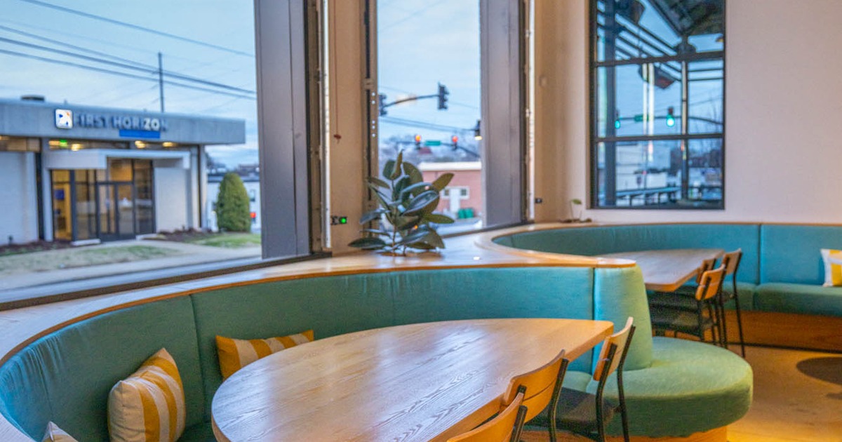 Circular banquette seating