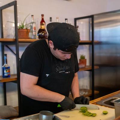 Chef preparing food.