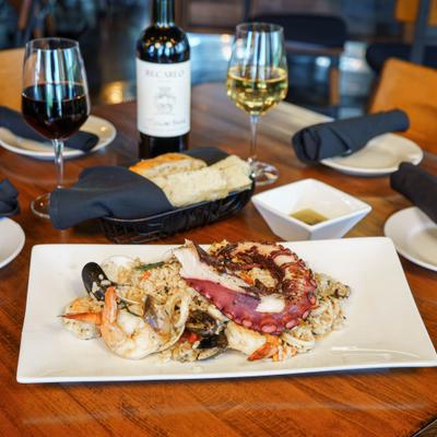Mixed seafood plate.