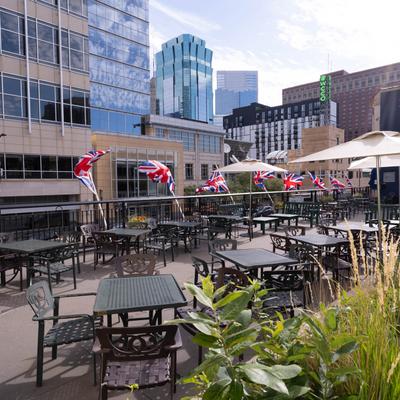 Exterior, tables and seats.