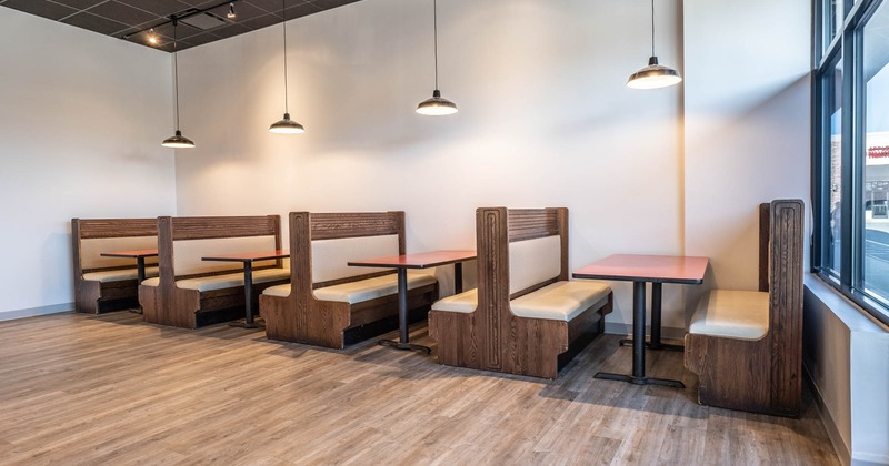 Interior, booths and guest tables