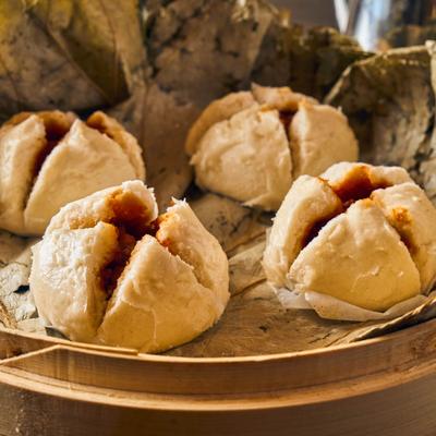 Steamed bao buns.