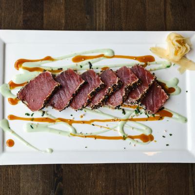 Sesame crusted tuna.