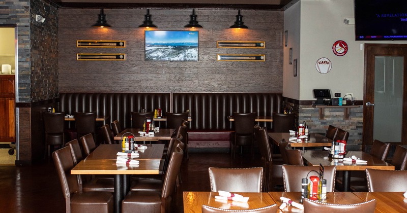 Interior, tables ready for guests