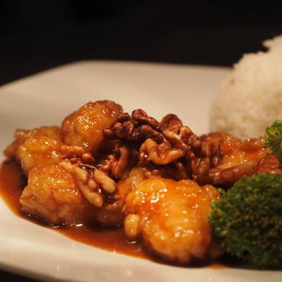 Walnut chicken meal.