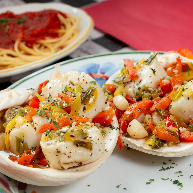 menu item 9 of 9, Tuscan Scallops