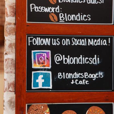 The restaurant's info board.