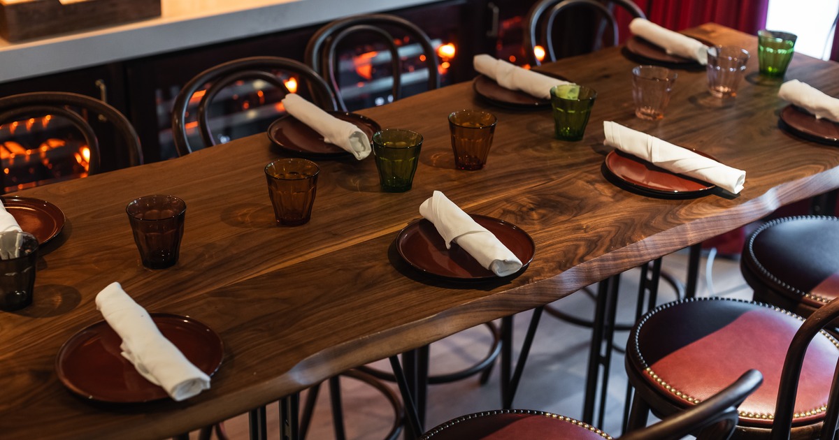 Diner table, close up