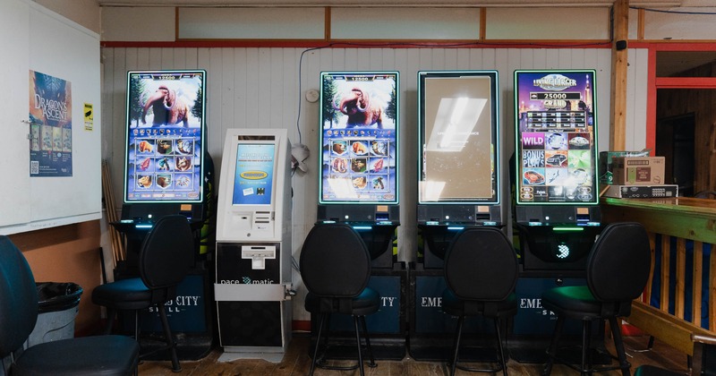Interior, chairs and gambling machines