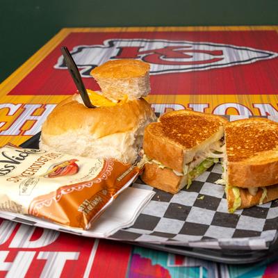 Grilled turkey sandwich.