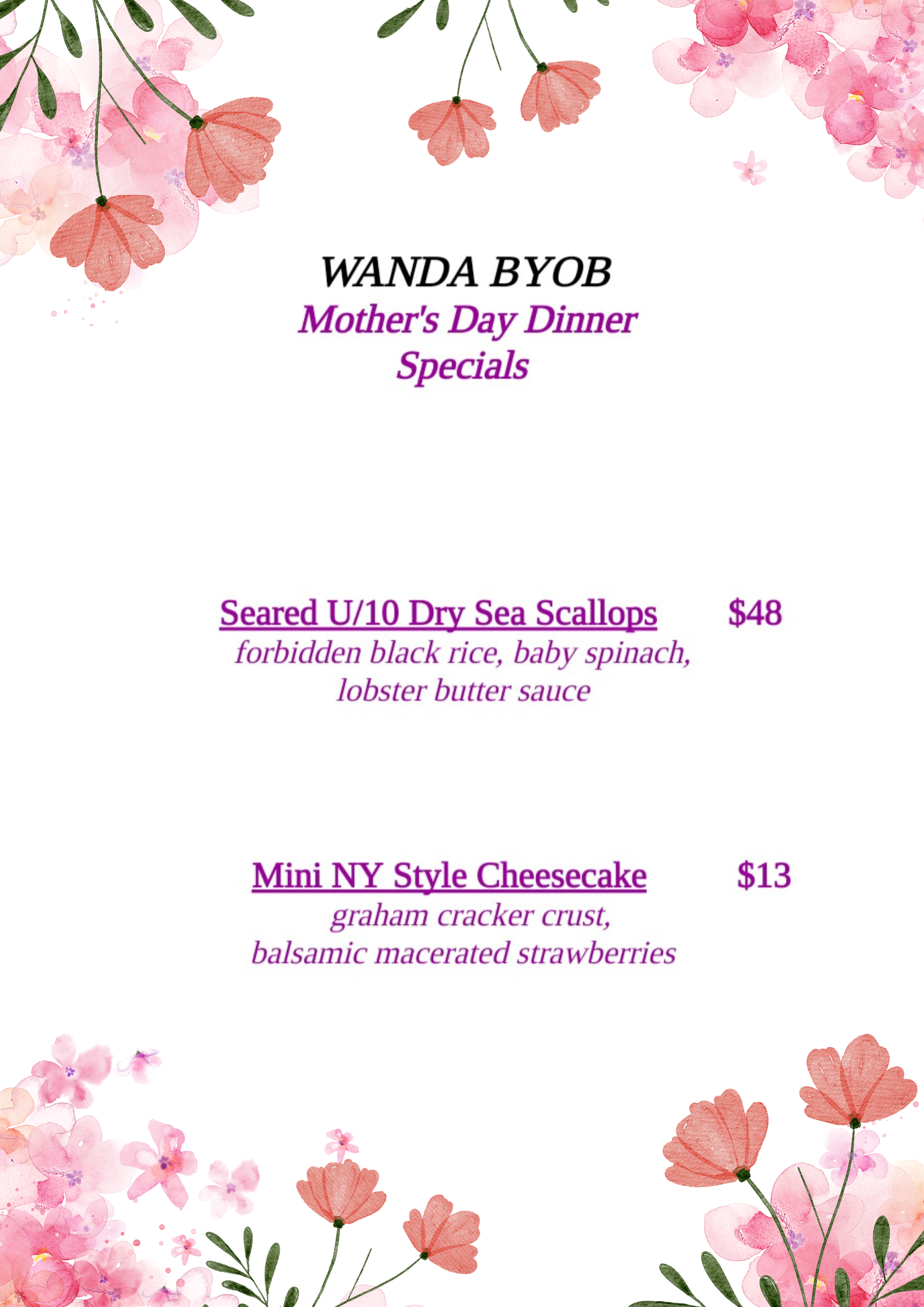 Wanda BYOB Haddonfield, NJ