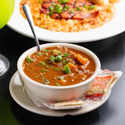 Jambalaya, shrimp crawfish Andouille sausage, cajun bayou jacks roanoke texas seafood.