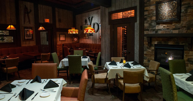 Tables in dining area