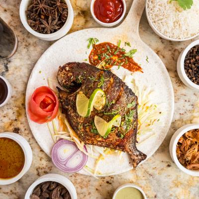 Pomfret tandoor, top view.