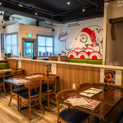 The restaurant's interior.