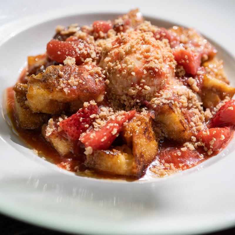 Strawberry & Rhubarb Bread Pudding photo