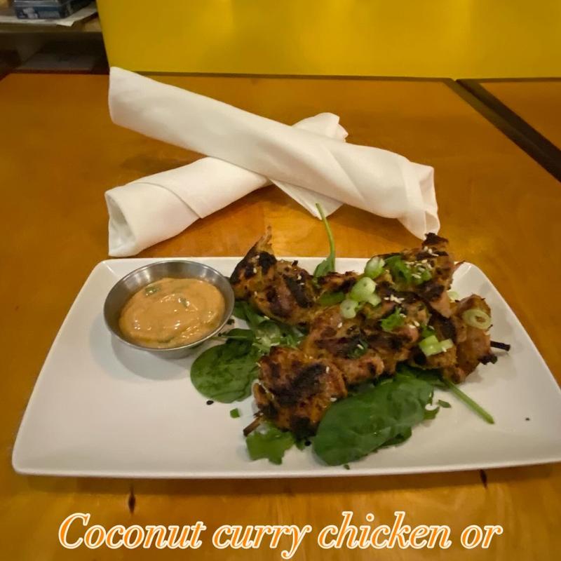 menu item 44 of 77, Curry Chicken Skewers