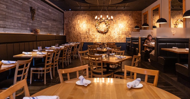 Interior, dining area with dining tables