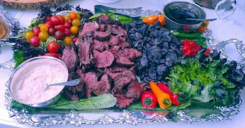 Catering platter with various food items